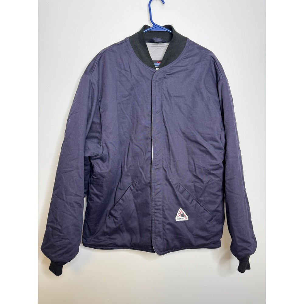 Bulwark FR Bomber Jacket Mens XL Navy Blue Excellent Flame Resistant Insulated
